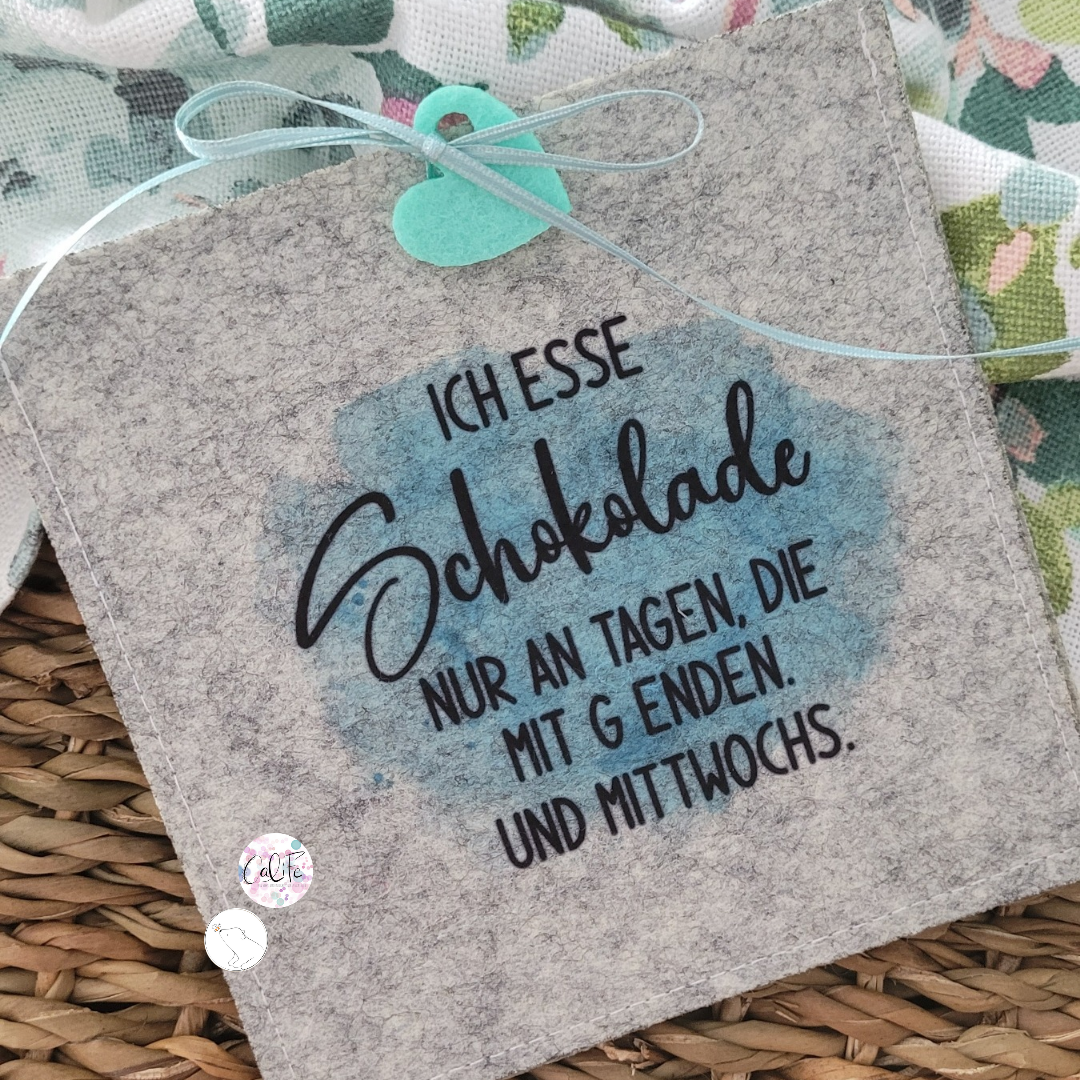 Geschenk-Verpackung Quadratische Schokolade Filz