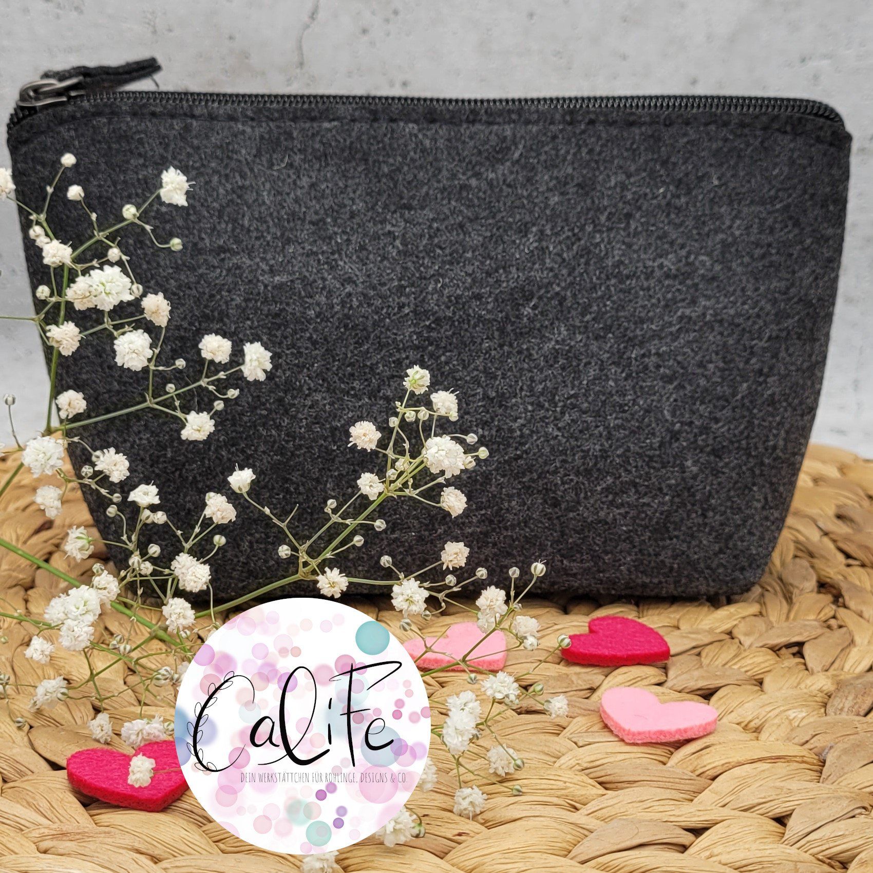 Filzkosmetiktasche | anthrazit meliert