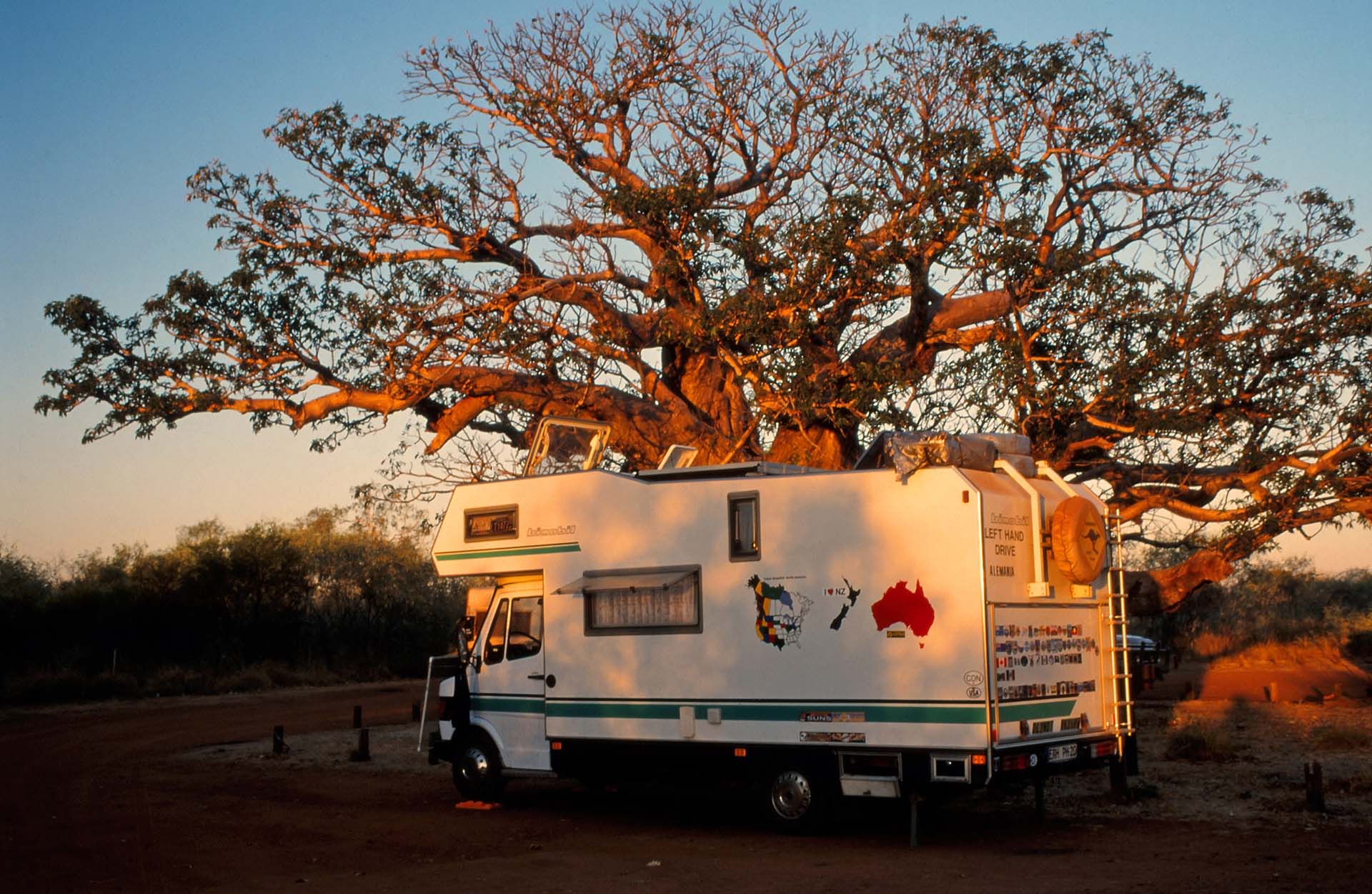 Rest Area Camping unter einem ausladenden Baobab