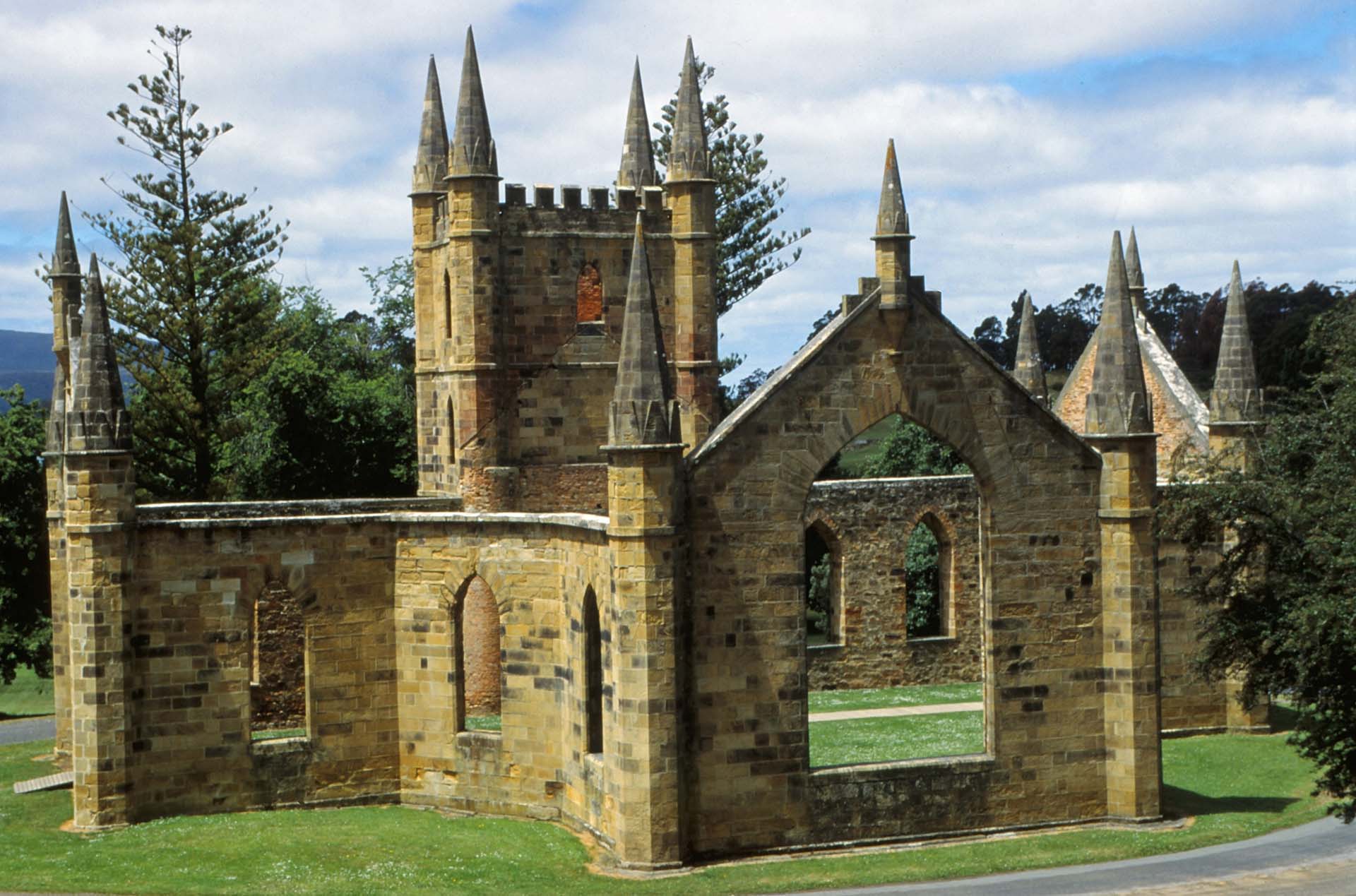 Port Arthur, ausgebrannte Kirchenruine
