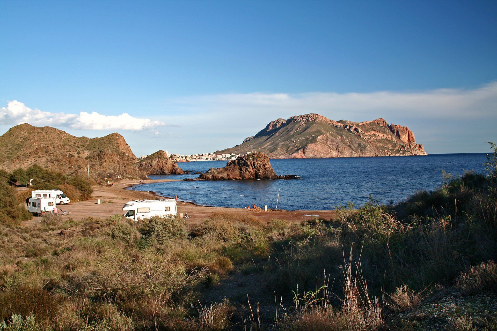 Wildes Camping bei Calabardina, Costa Calida, Spanien