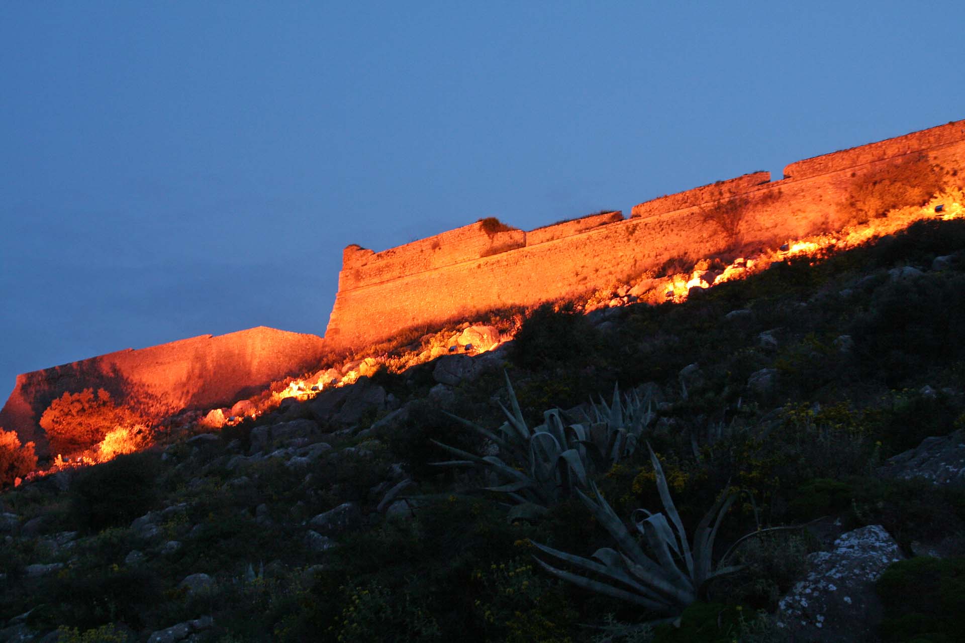 Die Festung Palamidi im Scheinwerferlicht