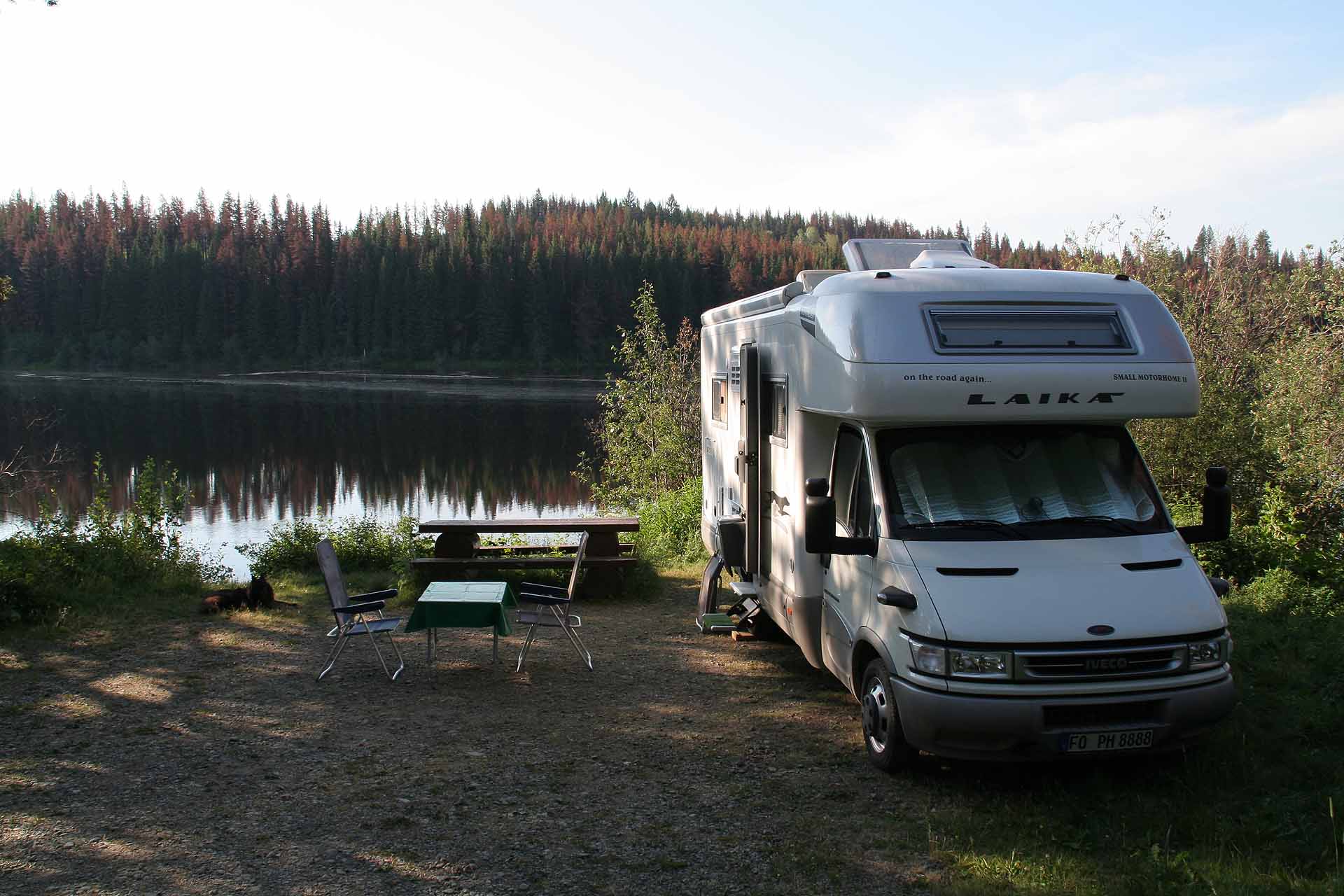 Forest Campground am Phinetta Lake, BC