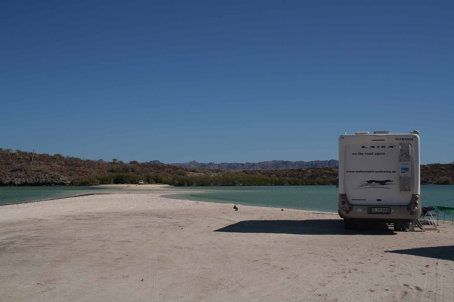 Baja California, Mexiko, Camping am Playa el Requesón an der Bahia Concepción