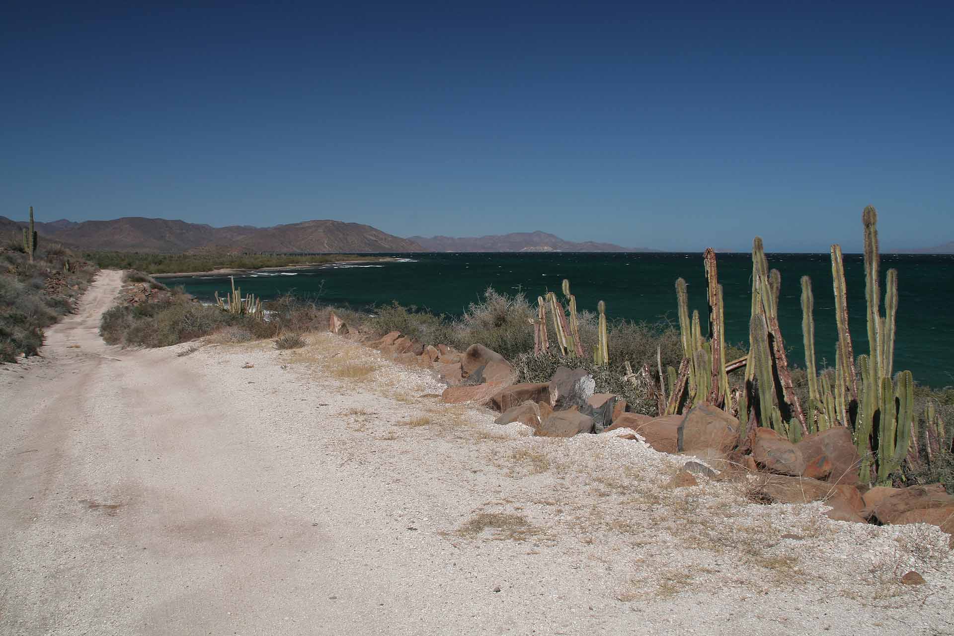 Baja California, Mexiko, Playa el Requesón an der Bahia Concepción - Wüste und Meer
