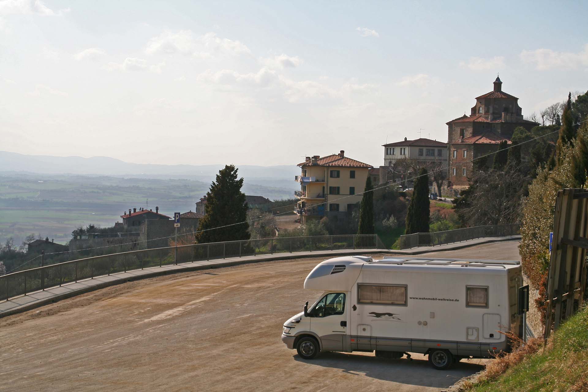 Der Stellplatz von Cortona