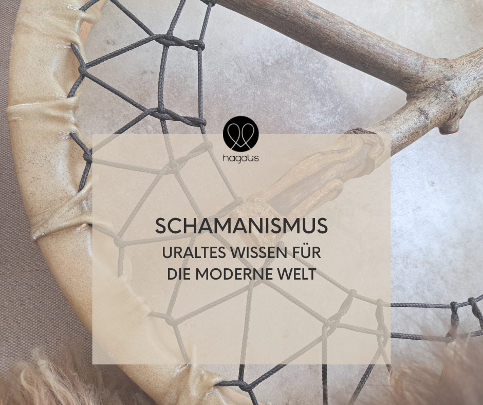 Schamanentrommel: Teil der Innenseite mit Holzgriff und Bespannung