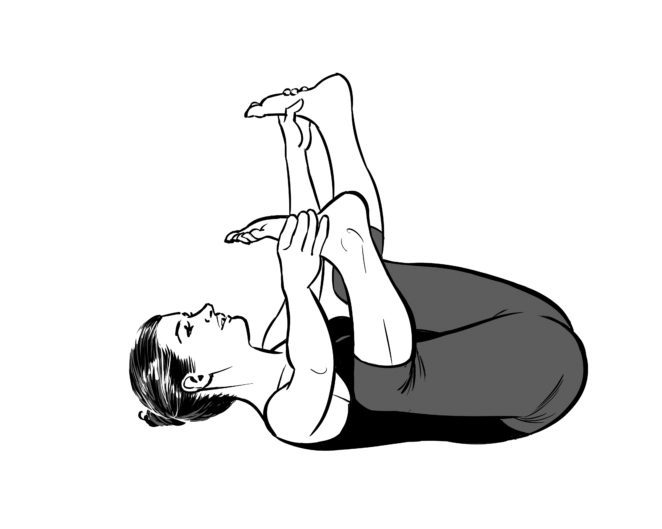 Ananda Balasana - la posture du bébé heureux - the happy baby pose