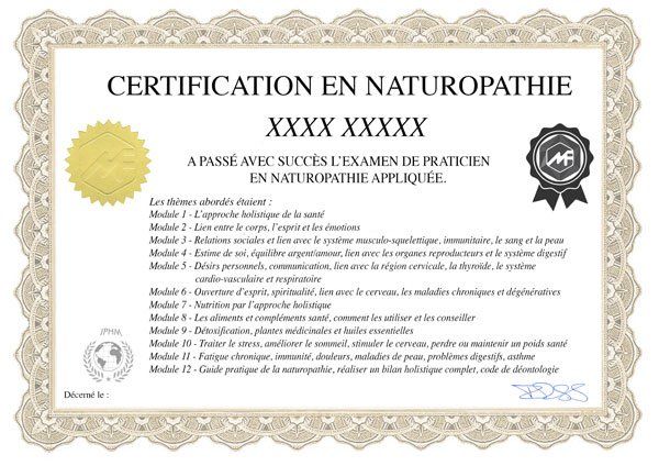Formation certifiante en NATUROPATHIE : Le programme détaillé de la formation certifiante en NATUROPATHIE