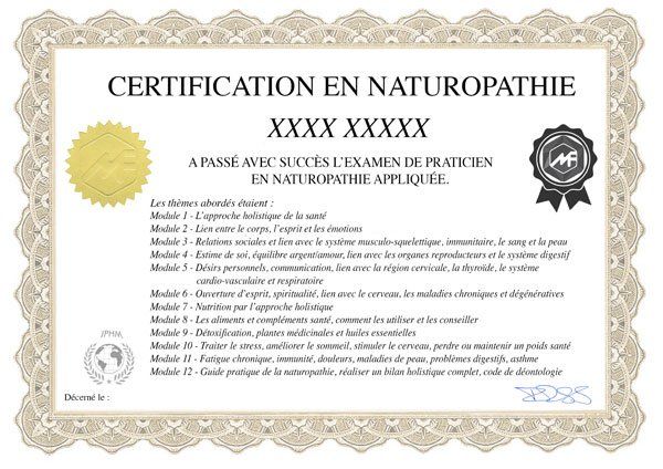 Devenez NATUROPATHE certifié-e