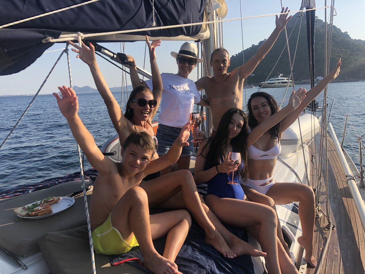 Private Gruppe auf Segelyacht