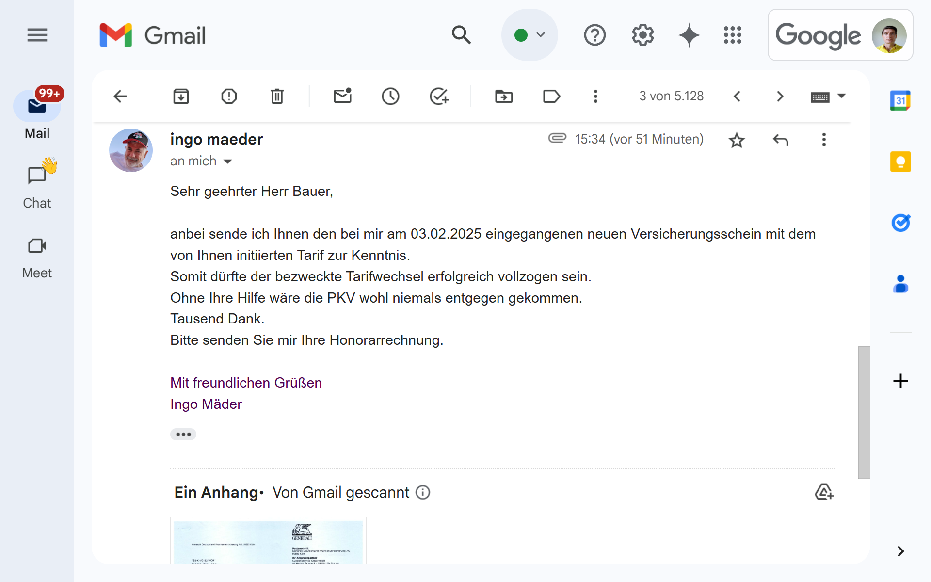 Ohne Ihre Hilfe wäre die PKV wohl niemals entgegen gekommen. Tausend Dank.