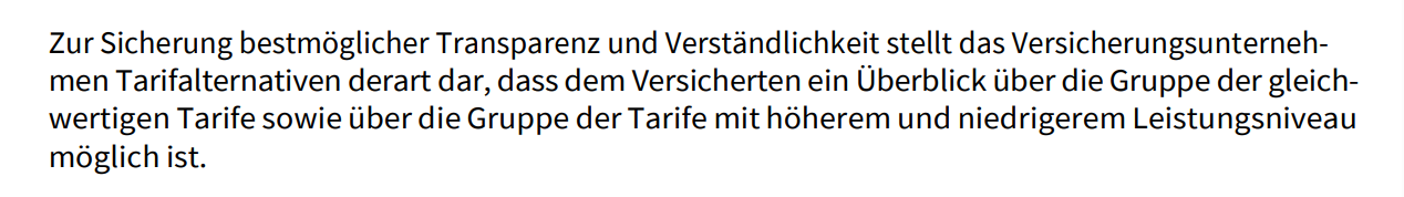 Auszug aus den Leitlinien des PKV-Verbands