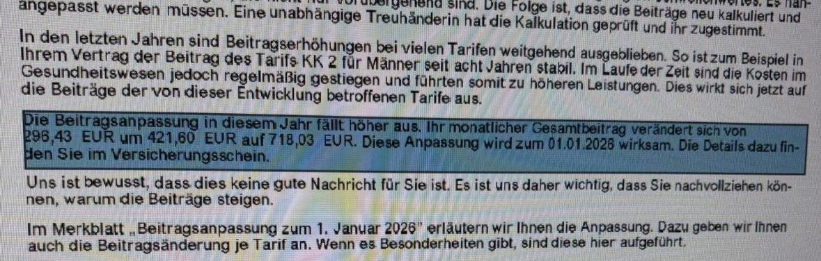 Signal Iduna Beitragserhöhung um 142%