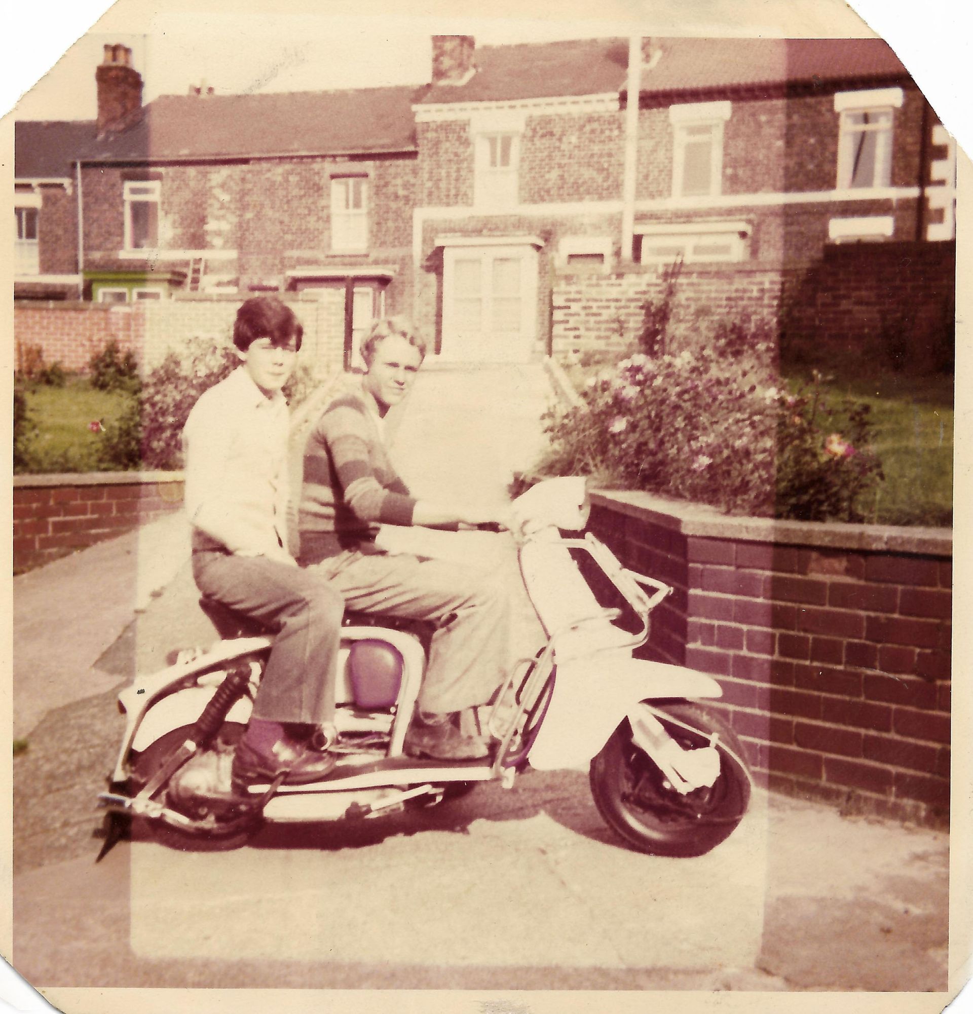 Photo Restoration. Scooter boys. Before