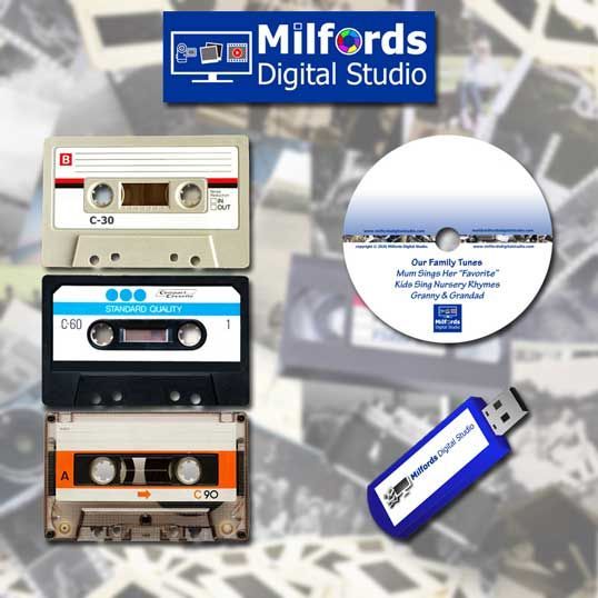 Audio cassette tape conversion to MP3 and USB in Wakefield.