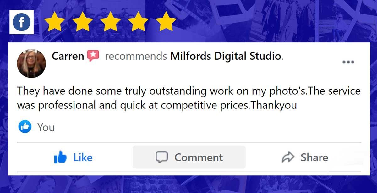 5 star review for truly outstanding photo restorations. Professional service and competitive prices