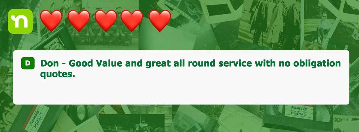 Quick, efficient job converting VHS tapes to DVD – great results.