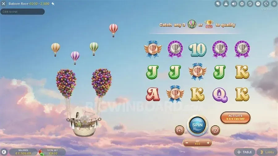 Balloon Race Live Le nouveau jeu en direct en ligne Balloon Race d'Evolution