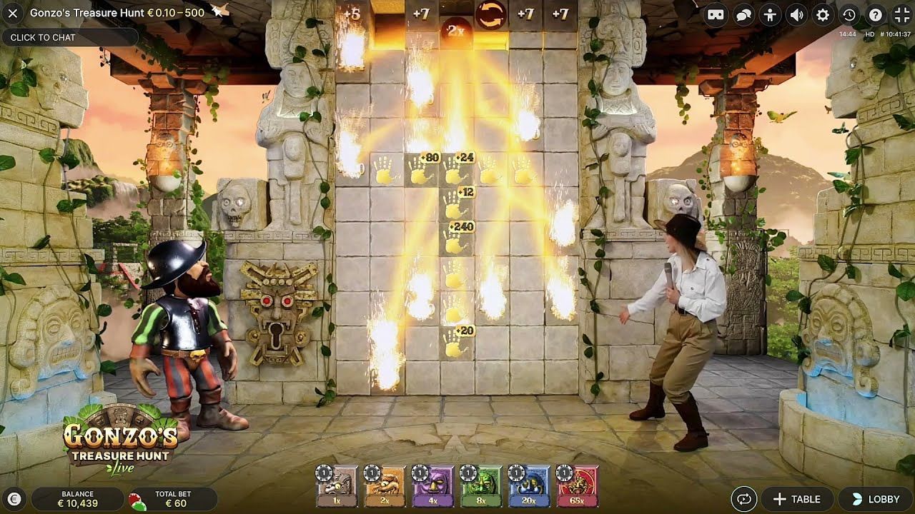 jeu de casino en direct télévisé Gonzo's Treasure Hunt Live