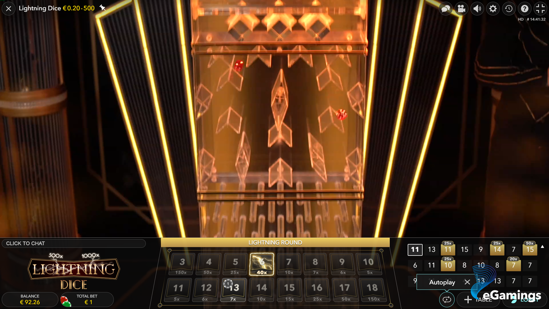 LIGHTNING DICE Lightning Dice en vivo en línea