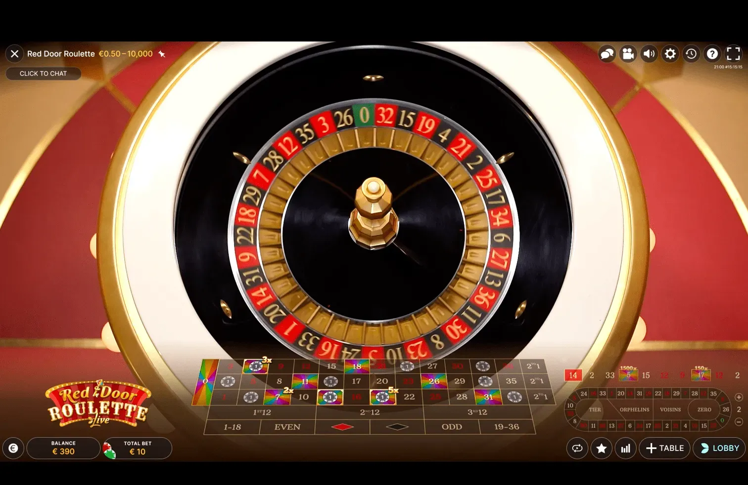 Red Door Roulette en direct en ligne Red Door Roulette en direct en ligne