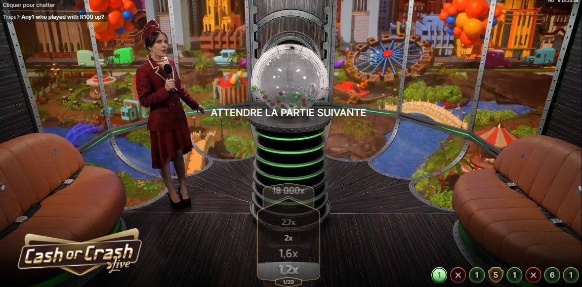 jeu en direct Cash or Crash live en ligne