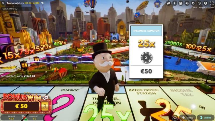 Live Monopoly Mr Monopoly bonus spil