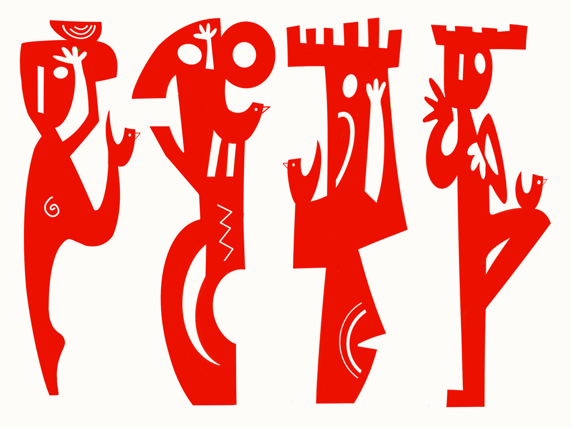 Série Sculptures acier Totem thermolaqué rouge lili come