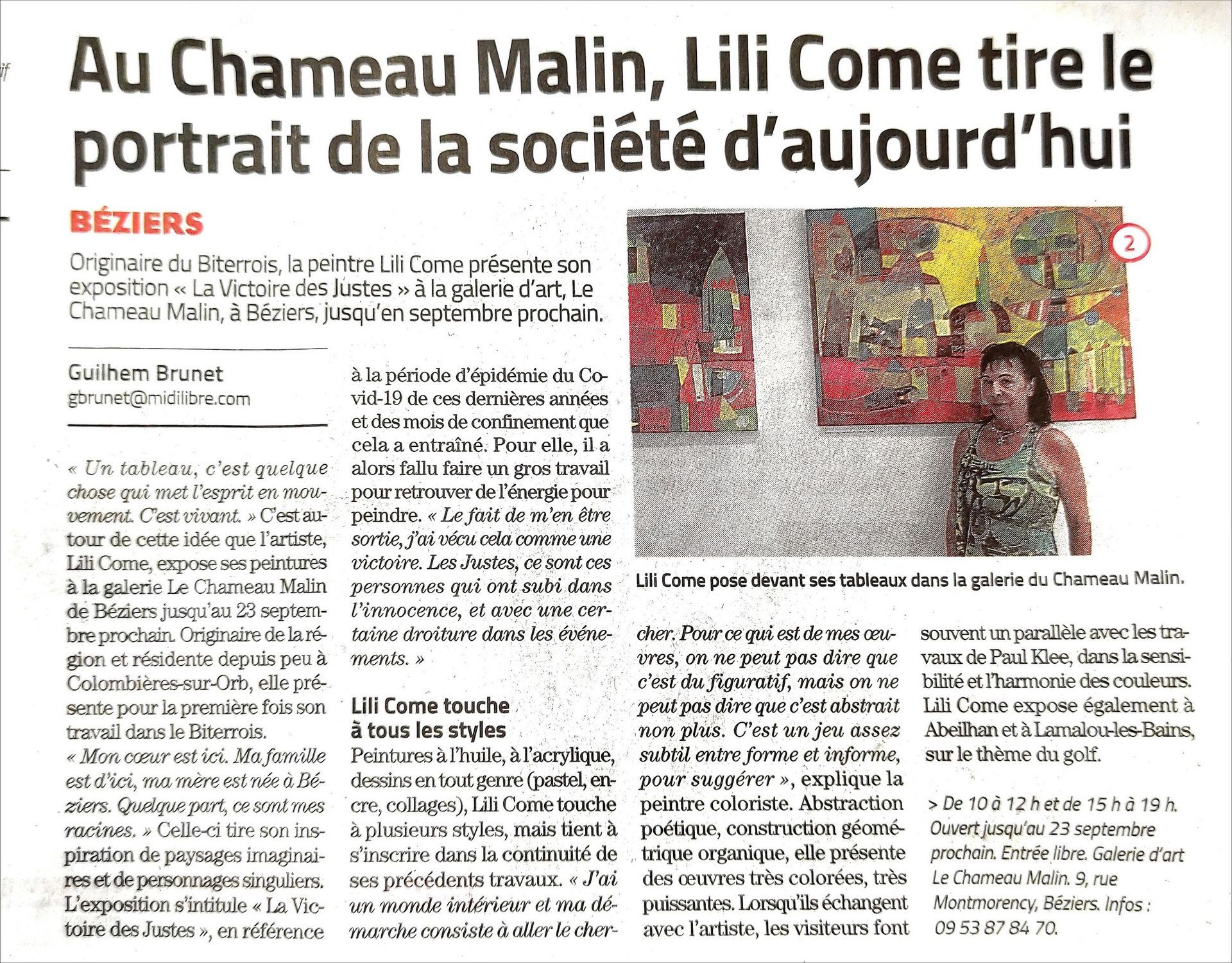 article au sujet de Lili Come