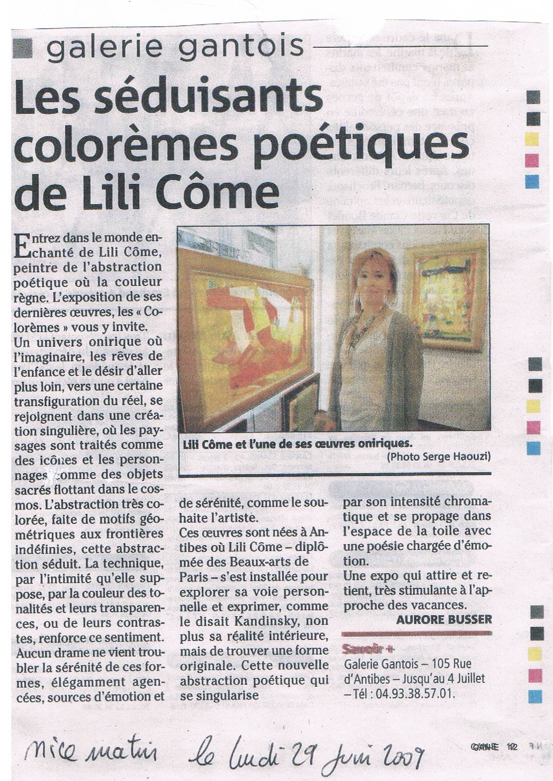 article au sujet de Lili Come