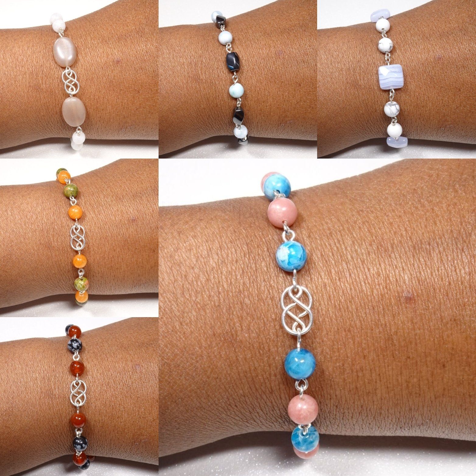 Bracelets en pierres naturelles et argent - Nathalyne Nathalie COUTENAY