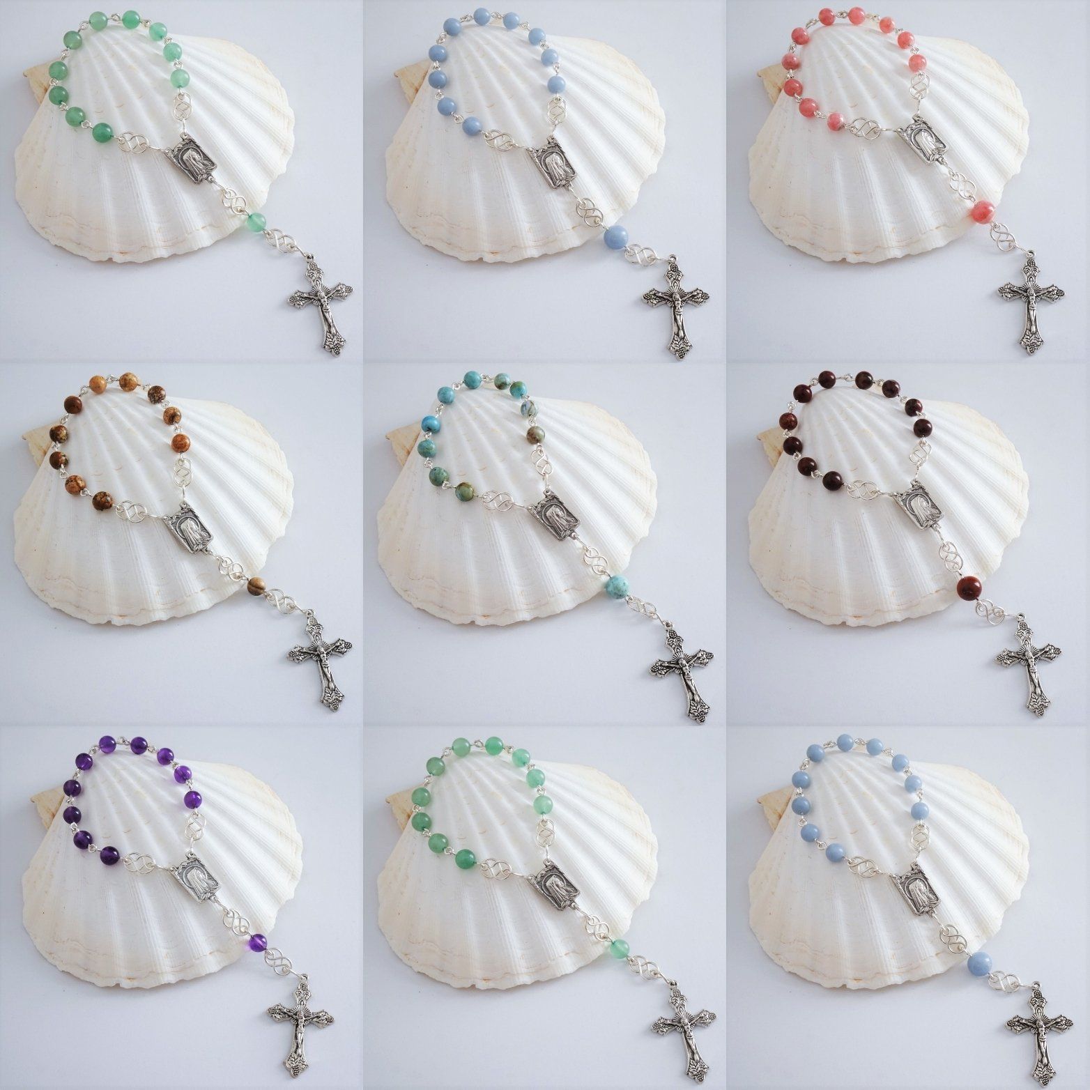 Chapelets dizainiers en pierres naturelles et argent - Nathalyne Nathalie COUTENAY