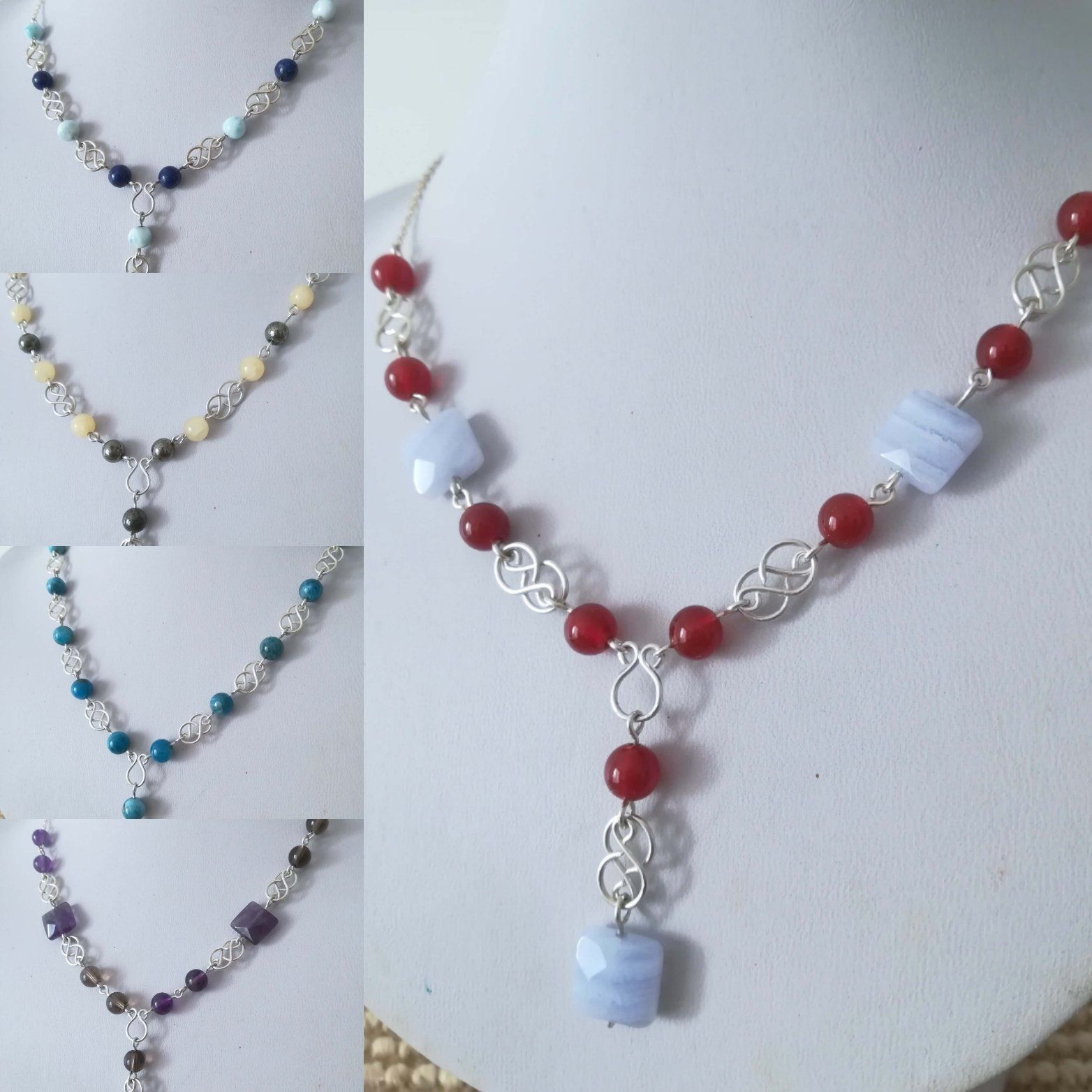 Colliers fins en pierres naturelles et argent - Nathalyne Nathalie COUTENAY