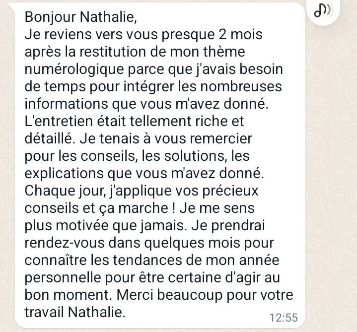 Avis client Nathalyne accompagnatrice en bilan de potentiels introspectif puissant