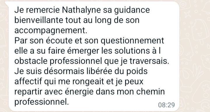 Avis cliente novembre 2023 - www.nathalyne.fr