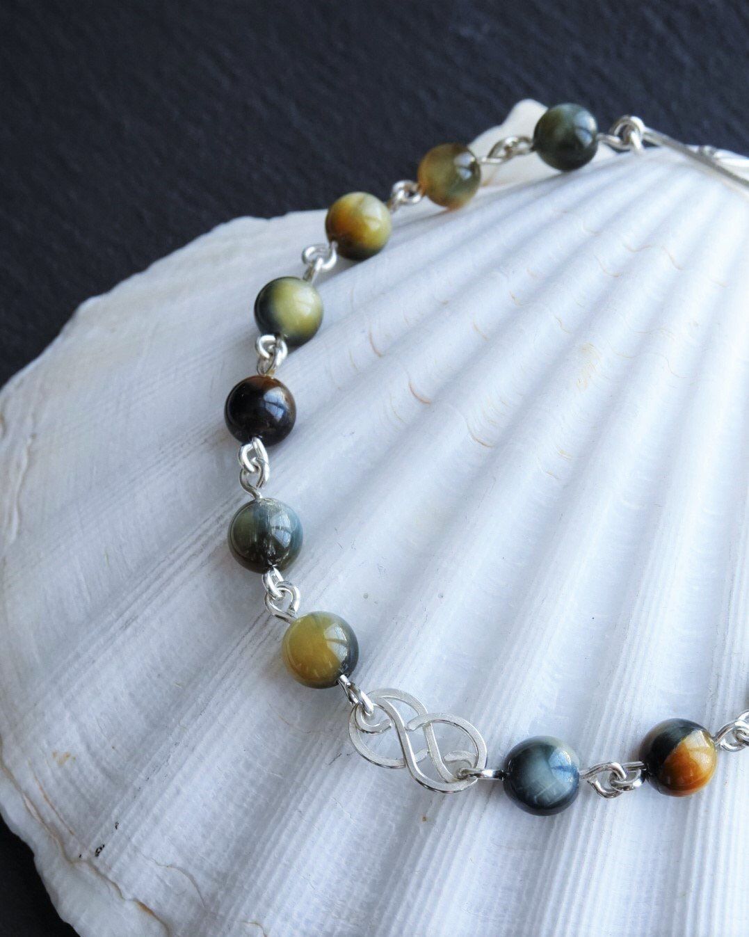 Bracelet œil de tigre en argent par Nathalyne Nathalie COUTENAY. www.nathalyne.fr