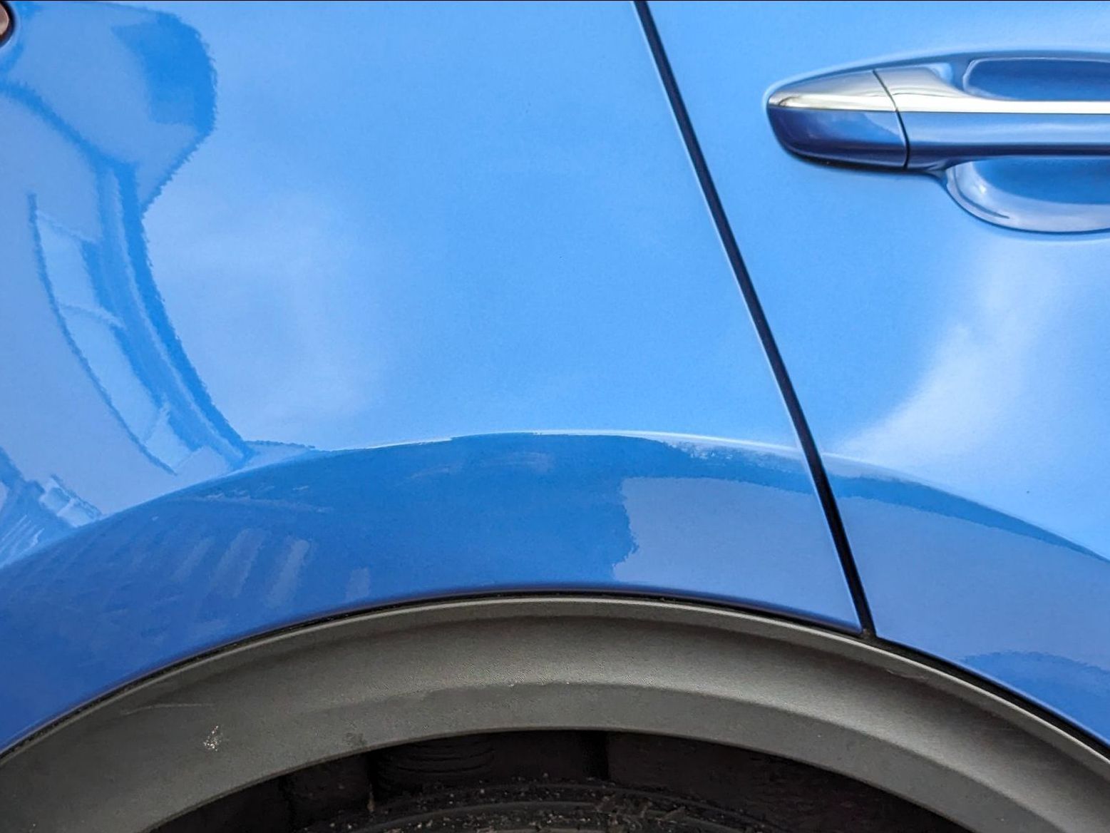 Before and after Paintless Dent Removal - Lancashire Dent Repair