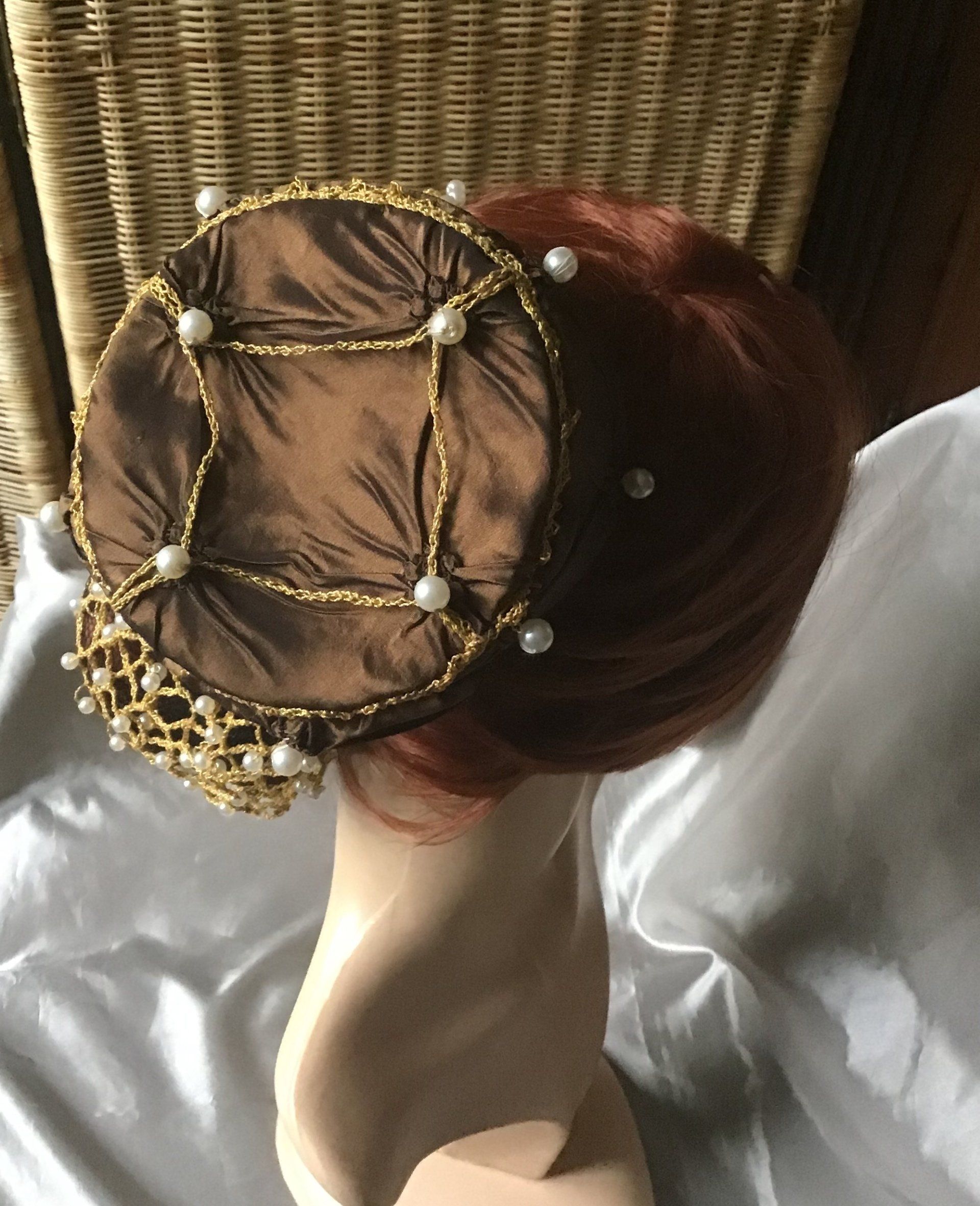 Pillbox Hut Kupfer mit Perlen