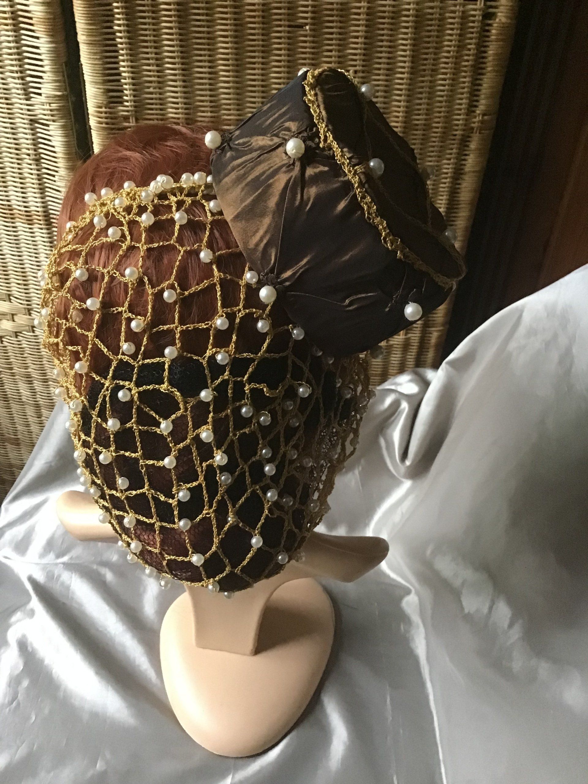 Goldenes Perlen-Haarnetz