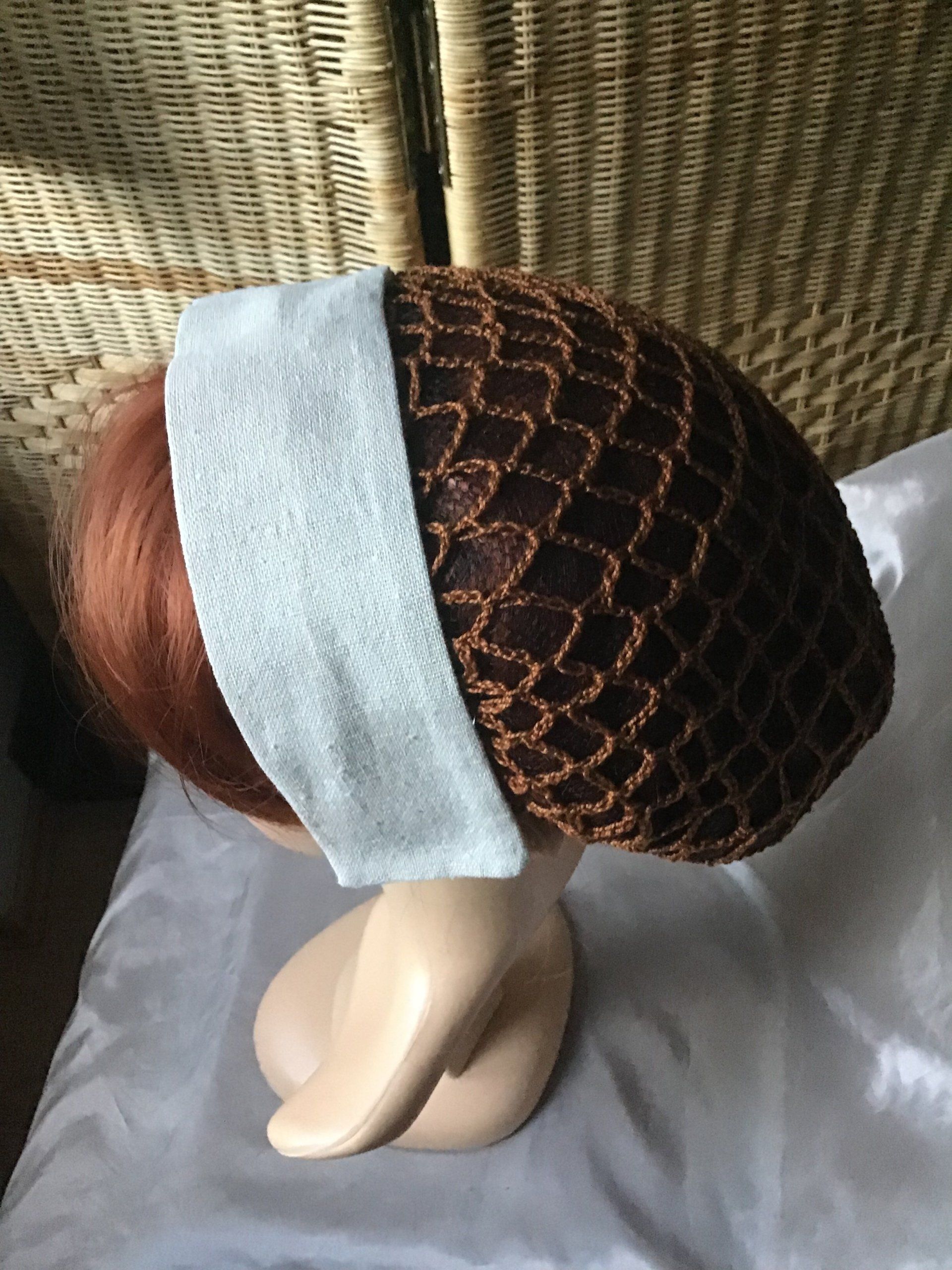 Kappe creme mit Baumwoll Haarnetz