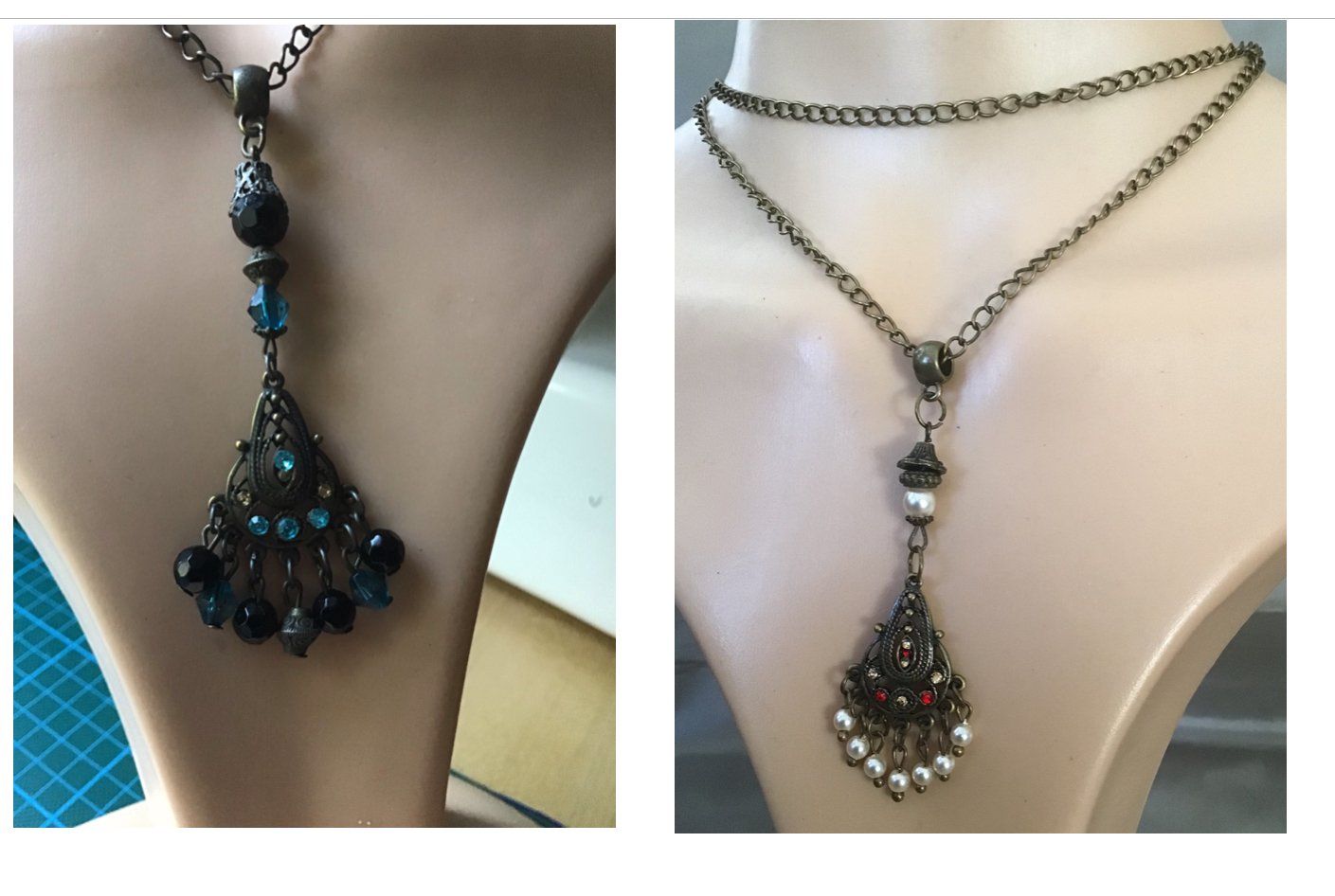 Filigrane Bronze-Halskette mit Anhänger