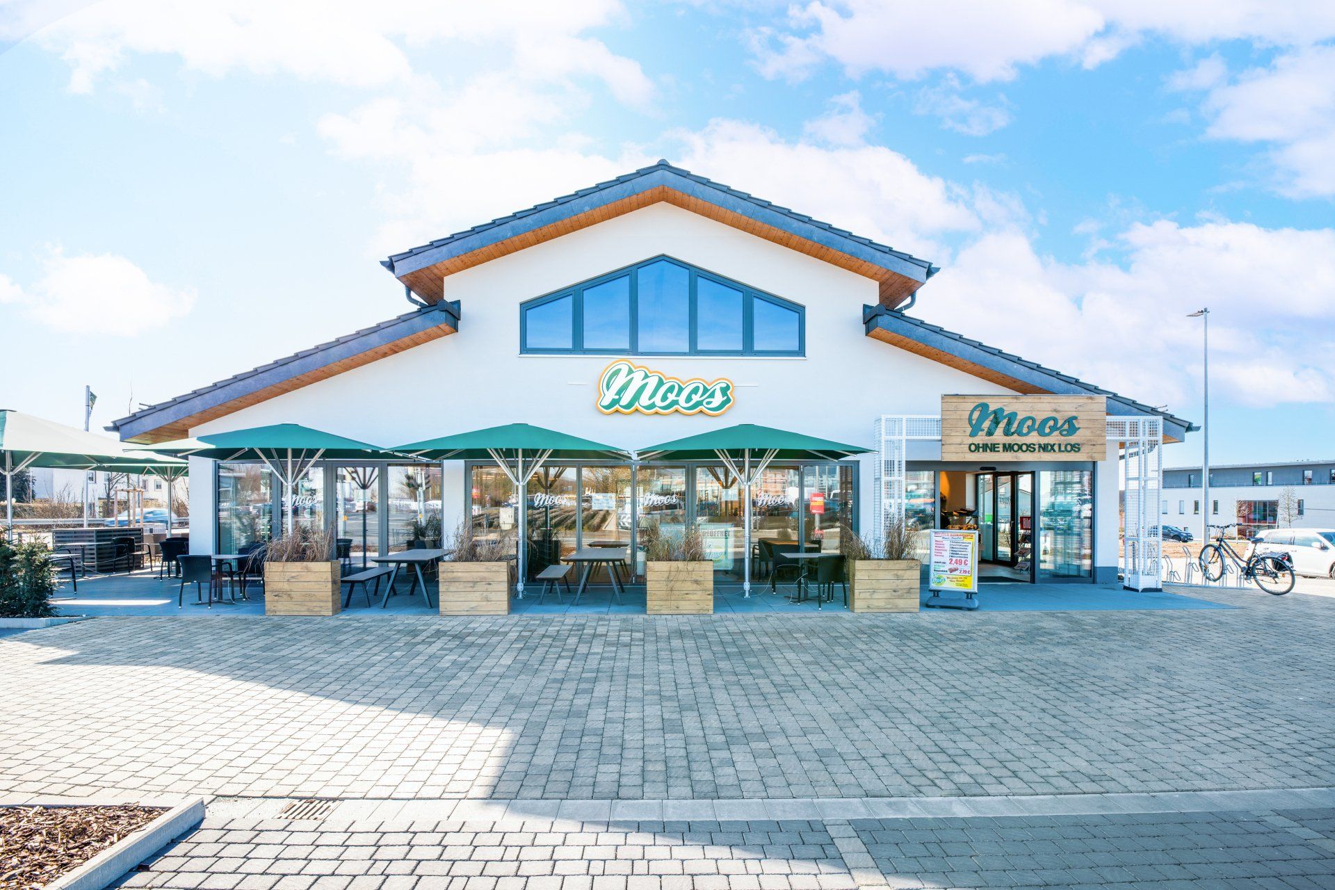 Frontale Ansicht einer Bäckerei in Gießen