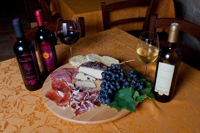 wine tasting at villa in the vineyard