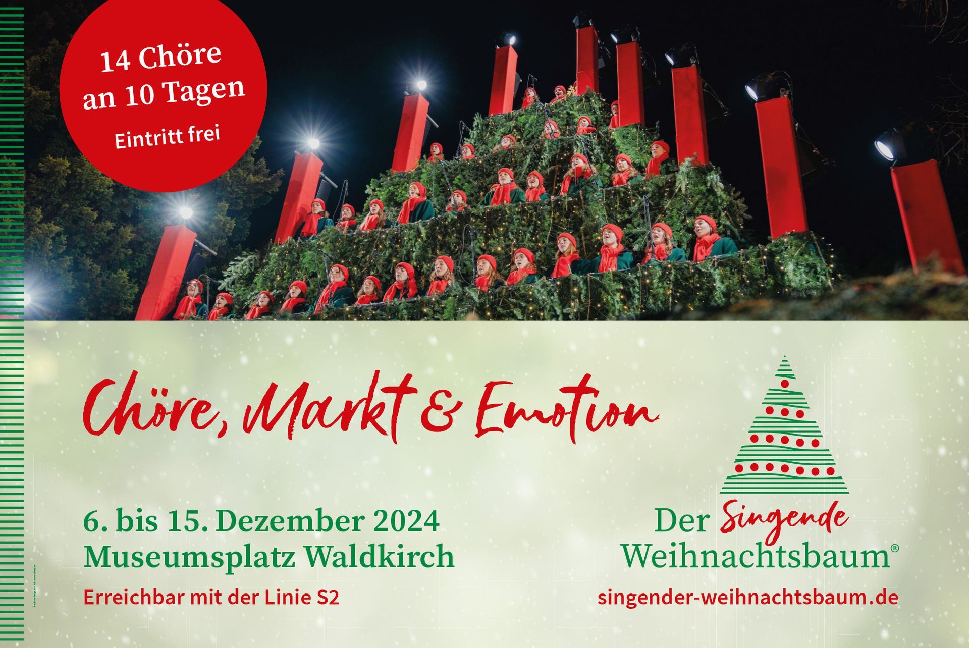 Der Singende Weihnachtsbaum® am Hauptbahnhof in Freiburg Der Singende Weihnachtsbaum® am Hauptbahnhof in Freiburg