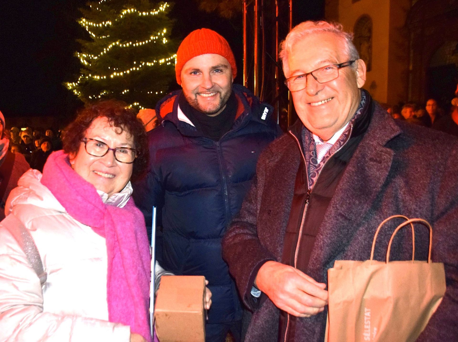 Gerlinde Kretschmann, OB Michael Schmieder und Maire Marcel Bauer aus Schlettstadt Gerlinde Kretschmann, OB Michael Schmieder und Maire Marcel Bauer aus Schlettstadt