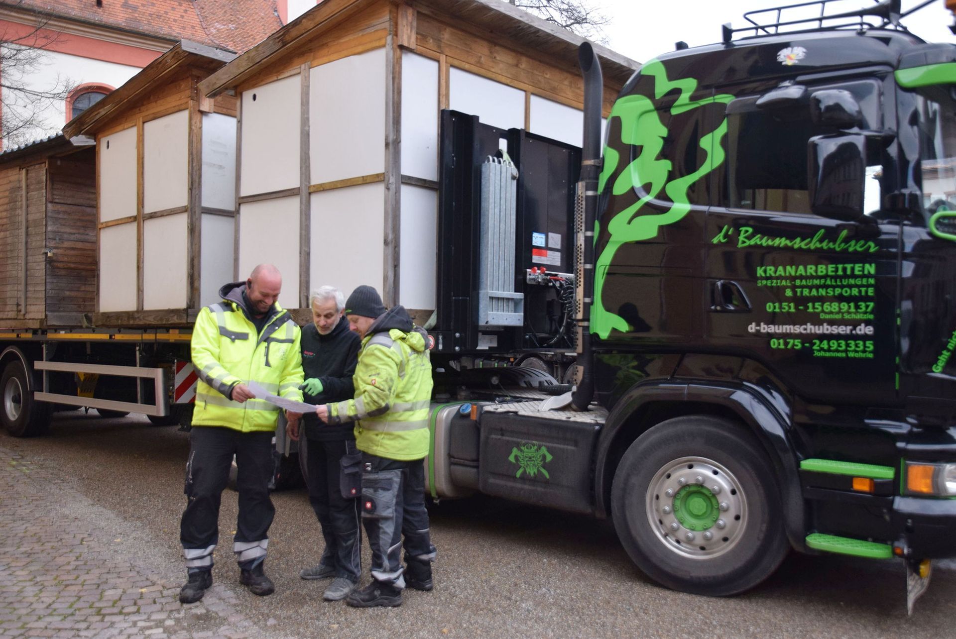 Die Hütten werden nach Plan platziert Die Hütten werden nach Plan platziert