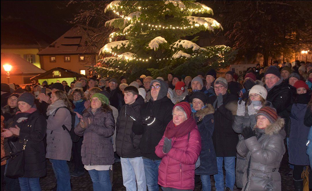 Besucher des Singenden Weihnachtsbaums Besucher des Singenden Weihnachtsbaums