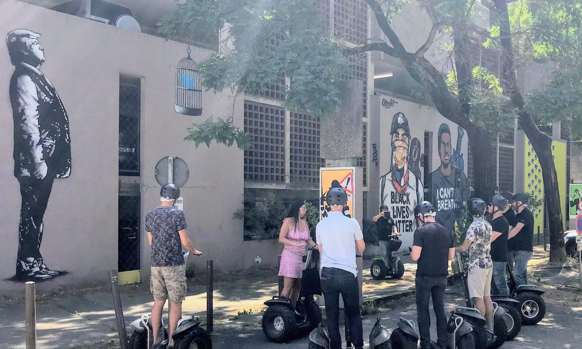 Challenge segway street art