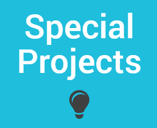 SQuare icon reading Special Projects with an image of a light bulb in the center bottom